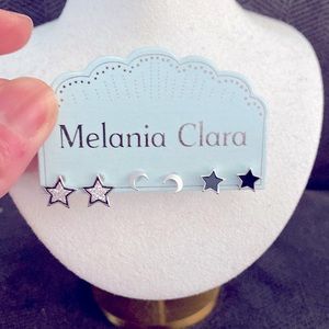 Melanie Clara - 3 piece earring set - moon and stars